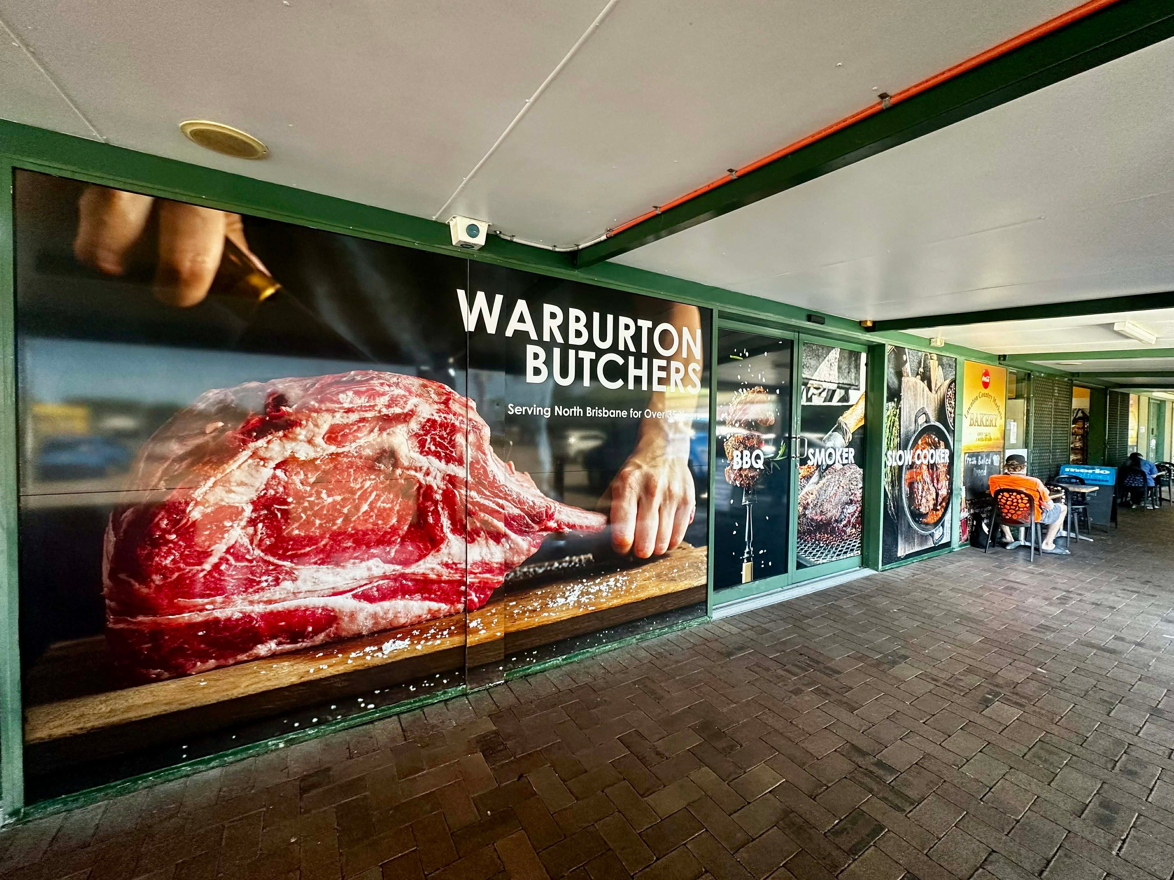 Signage that Stands Out! Retail Store Window Graphics for Warburton Butchers in Lawnton