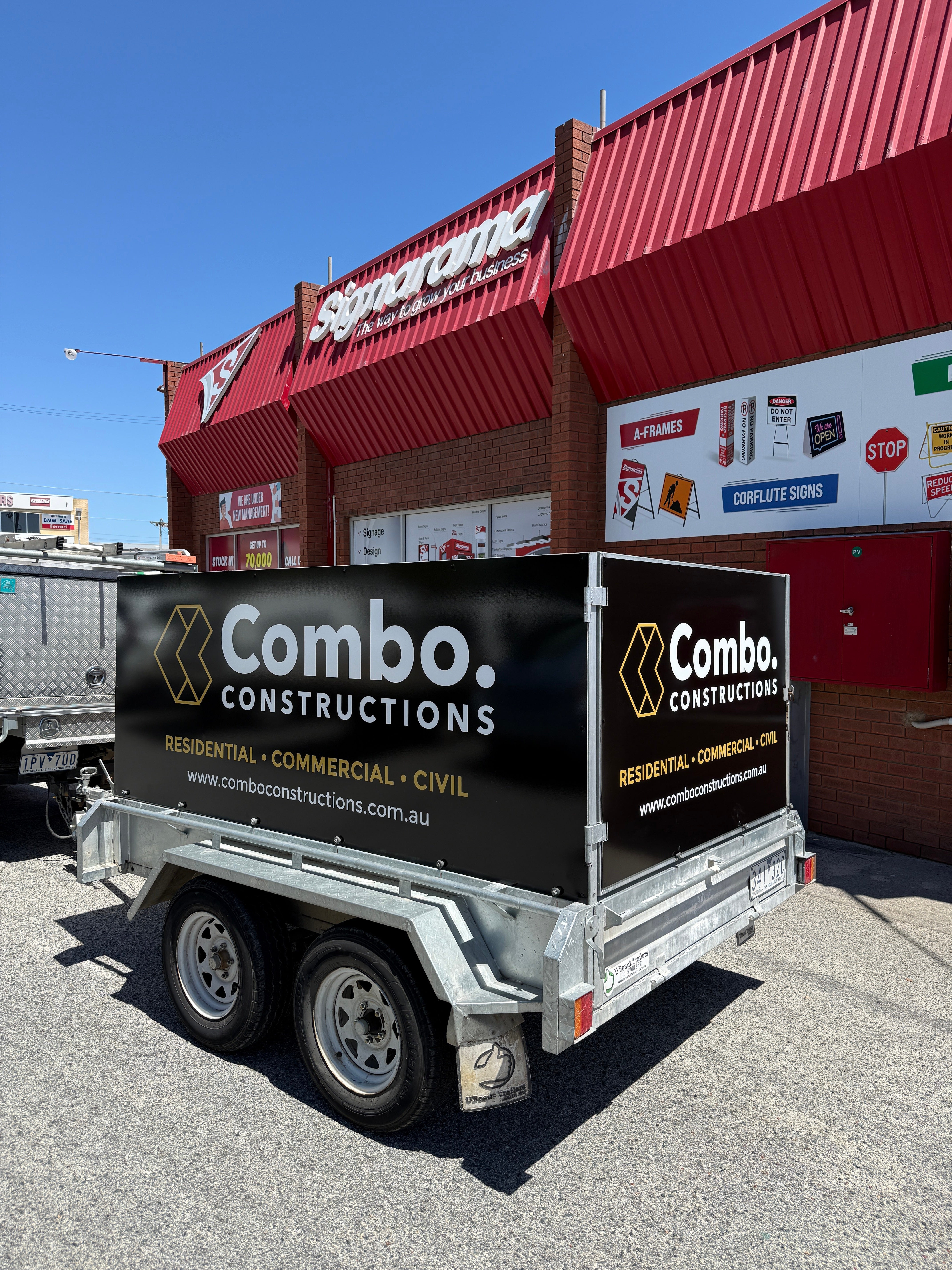 Turning a Work Vehicle Into a Mobile Billboard: Combo Constructions Vehicle & Trailer Signage