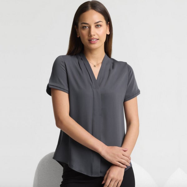 Custom LADIES MADISON SHORT SLEEVE BLOUSE