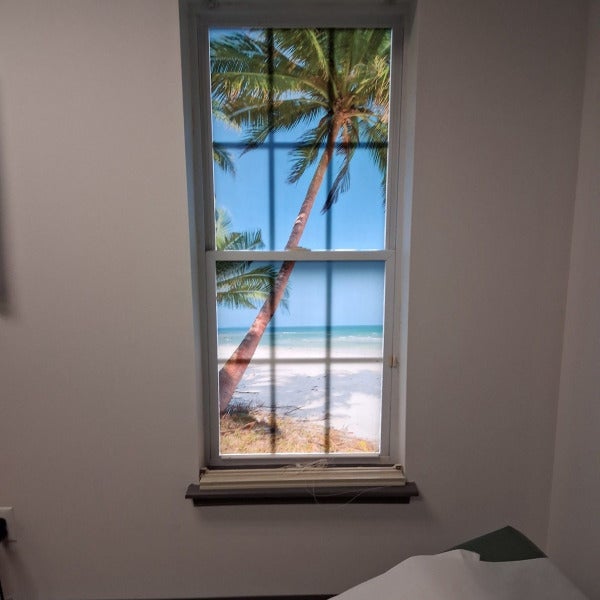 Change a window view from dreary to calming with graphics