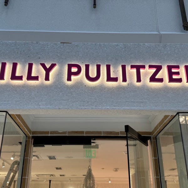 Lilly Pulitzer Store Rebrand Signage Installation at Tysons Galleria | Signarama Tysons Corner