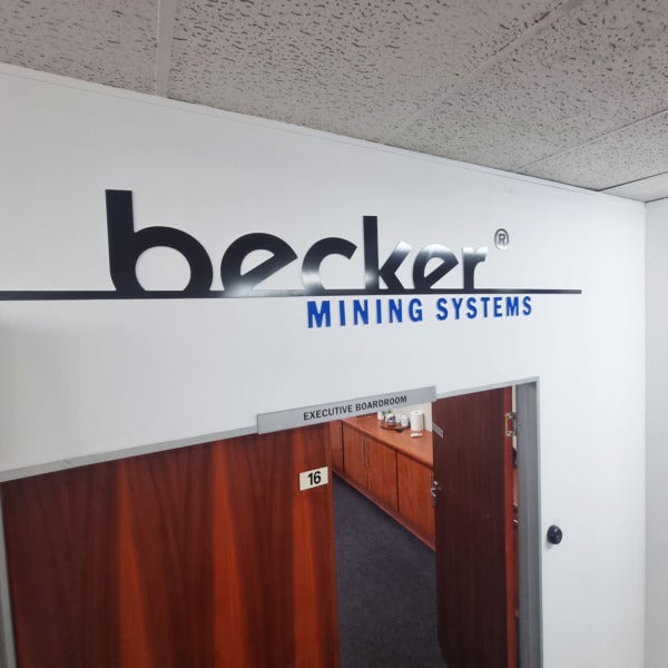 Corporate Branding Installation for Becker Mining Systems