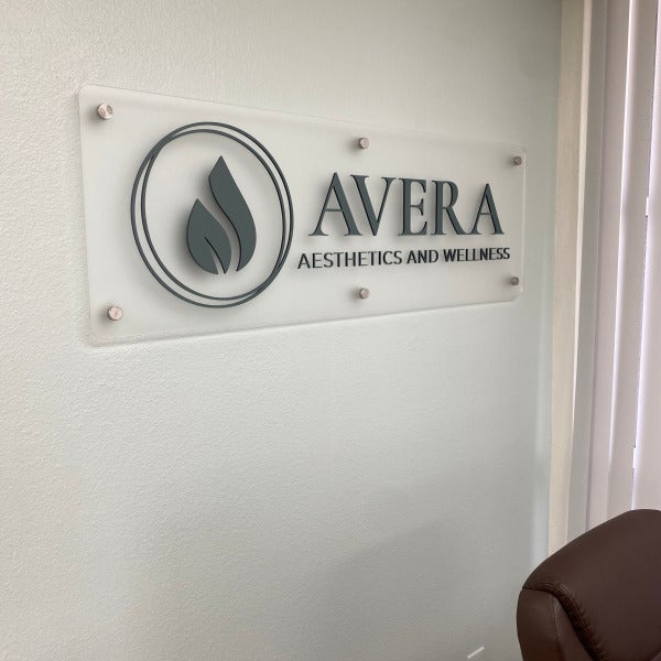 Acrylic Lobby Sign for Avera Aesthetics | Corona CA Signage
