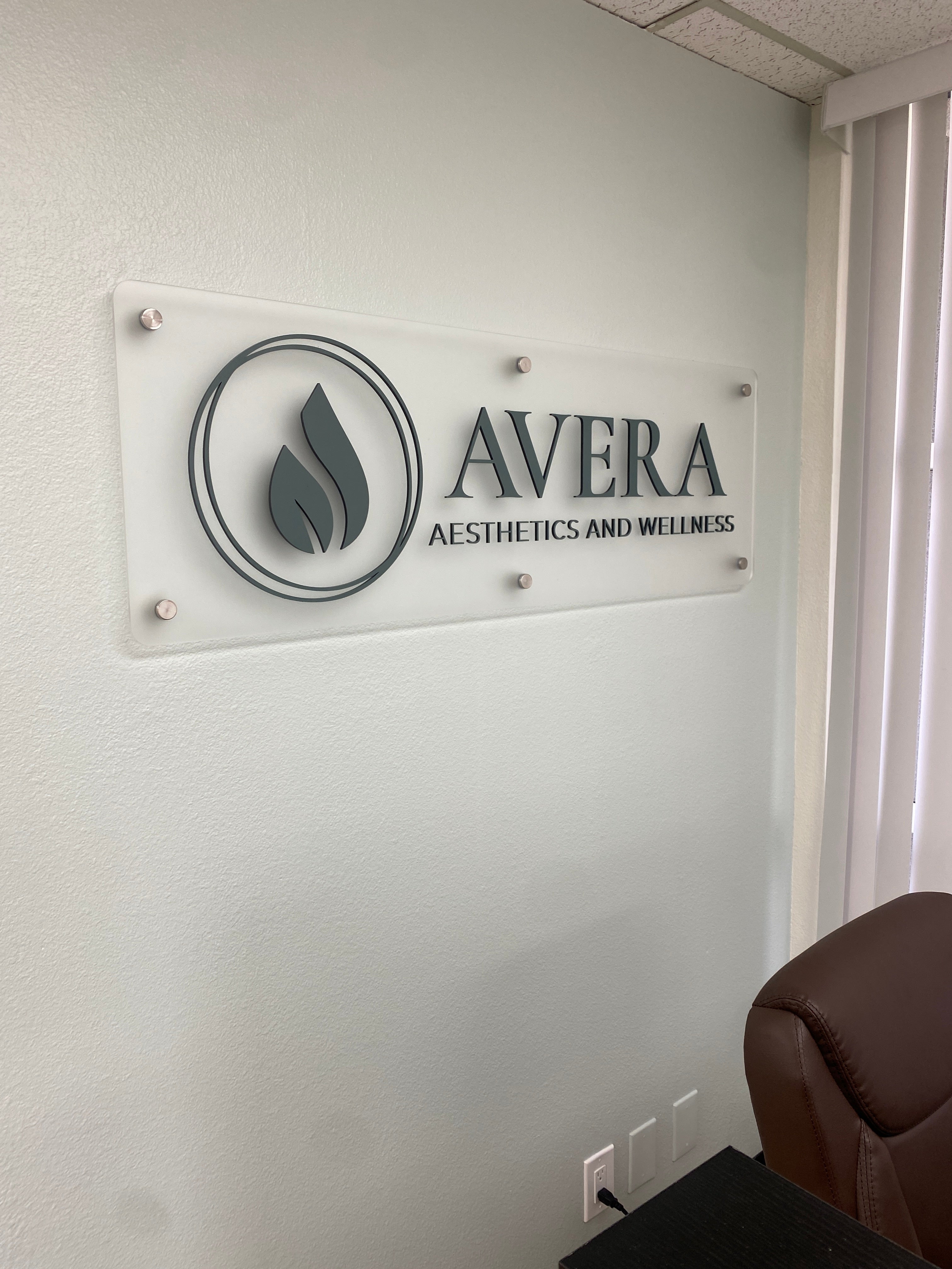 Acrylic Lobby Sign for Avera Aesthetics | Corona CA Signage