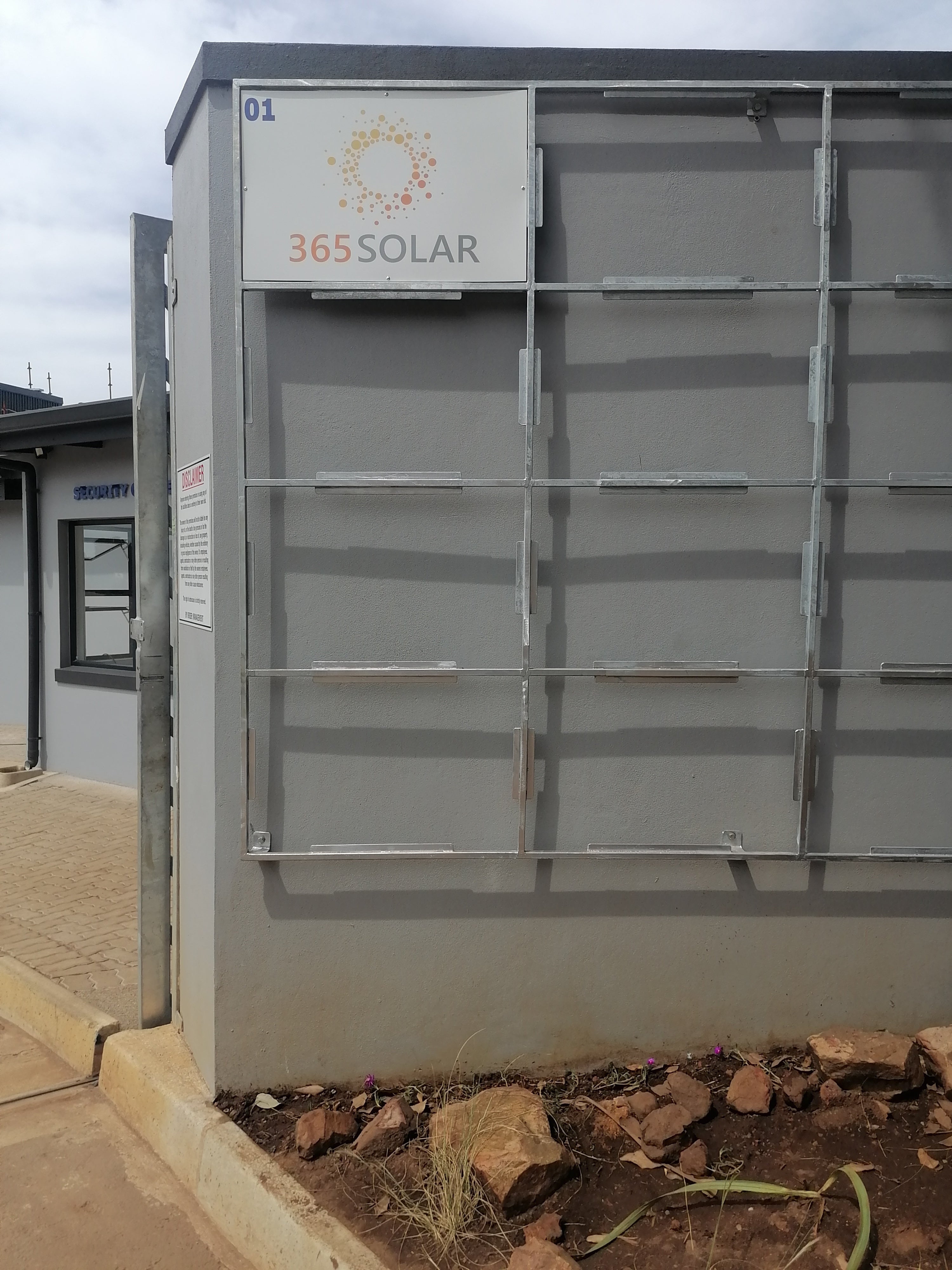 365 Solar outside warehouse signage