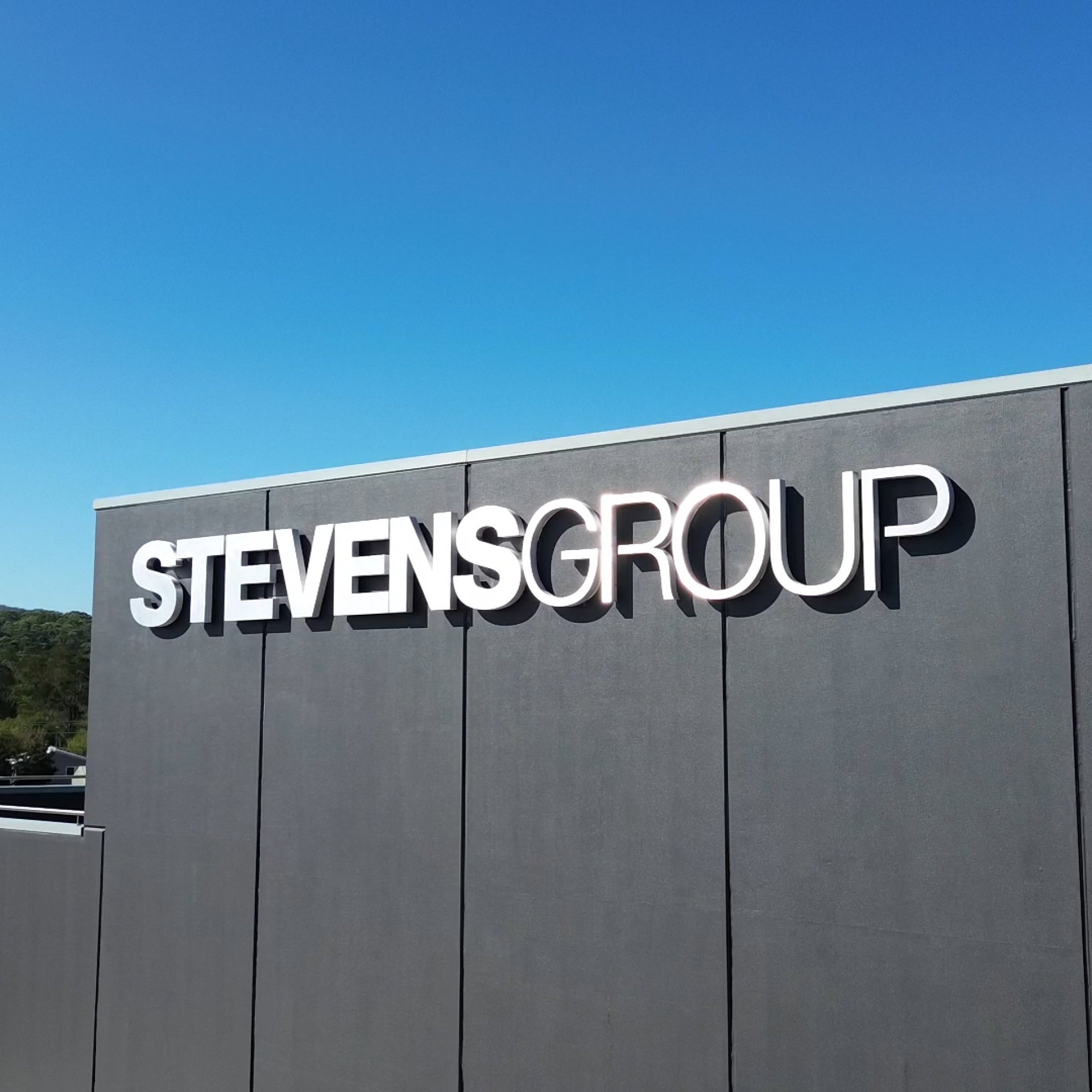 Stevens Group Building Upgrade with New Backlit Signage