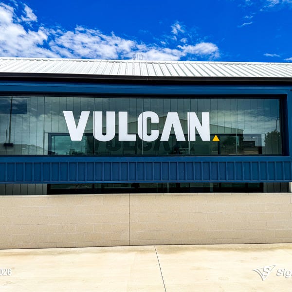 Large ACM cut building letters and precision vinyl cut lettering installed by Signarama Springwood for Vulcan Steel in Toowoomba, Queensland, featuring bold exterior signage mounte...