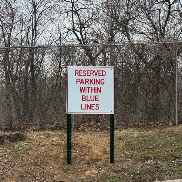 Custom Reserved Parking Sign That keeps Spaces Clear
