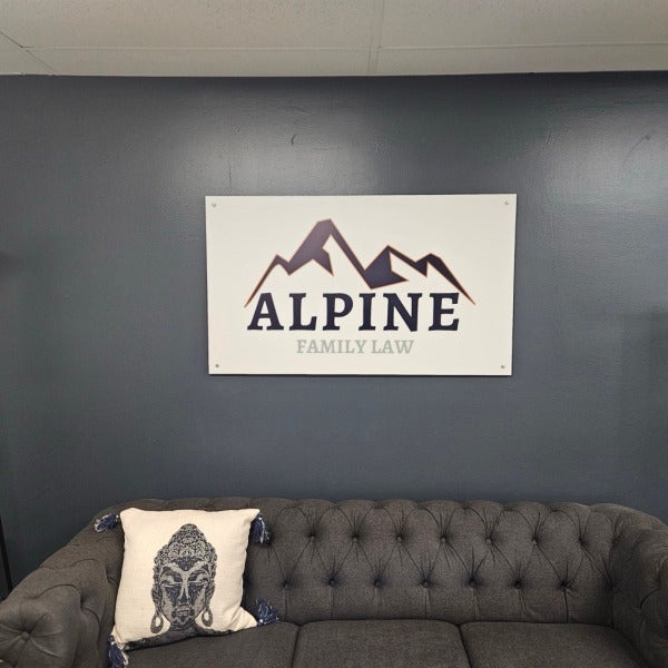Custom Office Lobby Sign - Alpine Family Law, Redmond, WA