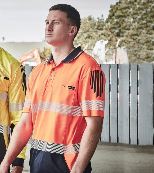 Men’s Hi Vis Flux Segmented Tape Short Sleeve Polo