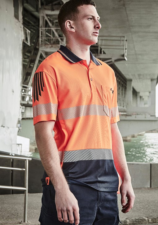 Men’s Hi Vis Flux Segmented Tape Short Sleeve Polo