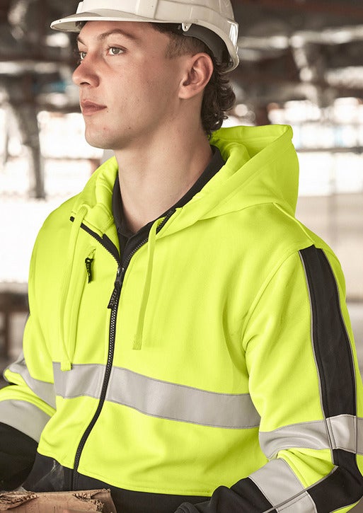 Unisex Hi Vis Full Zip Stretch Taped Hoodie