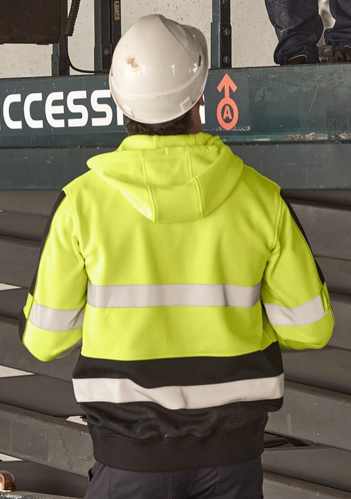 Unisex Hi Vis Full Zip Stretch Taped Hoodie