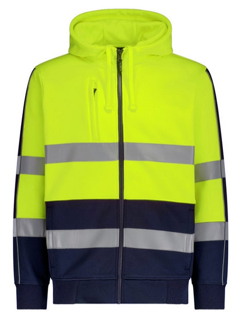 Unisex Hi Vis Full Zip Stretch Taped Hoodie