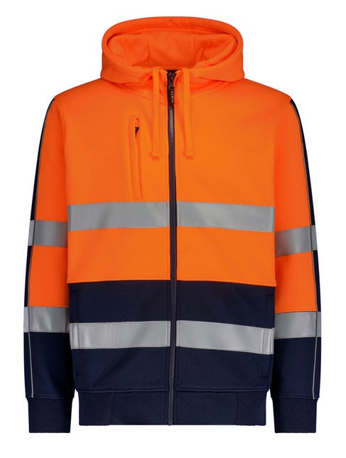 Unisex Hi Vis Full Zip Stretch Taped Hoodie