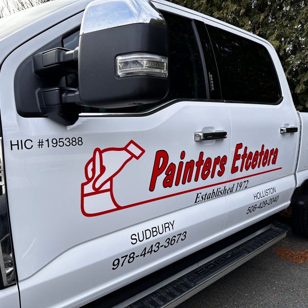 Sudbury Holliston Painters Etc truck lettering