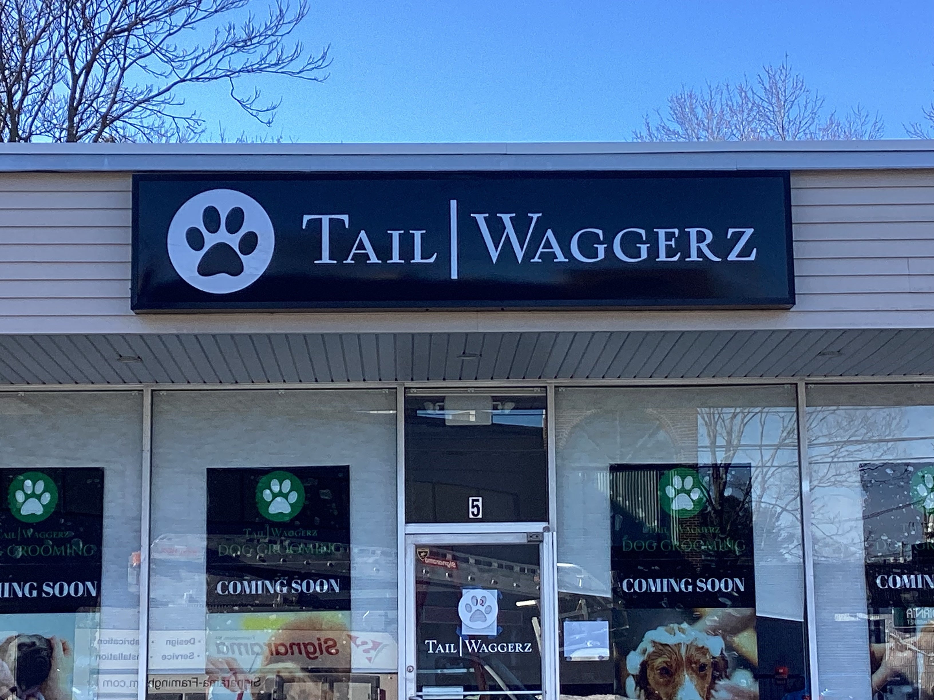 Lightbox and Pylon Faces and Door Graphics - Tail Waggerz (Framingham, MA)