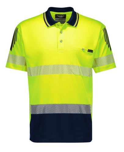 Men’s Hi Vis Flux Segmented Tape Short Sleeve Polo