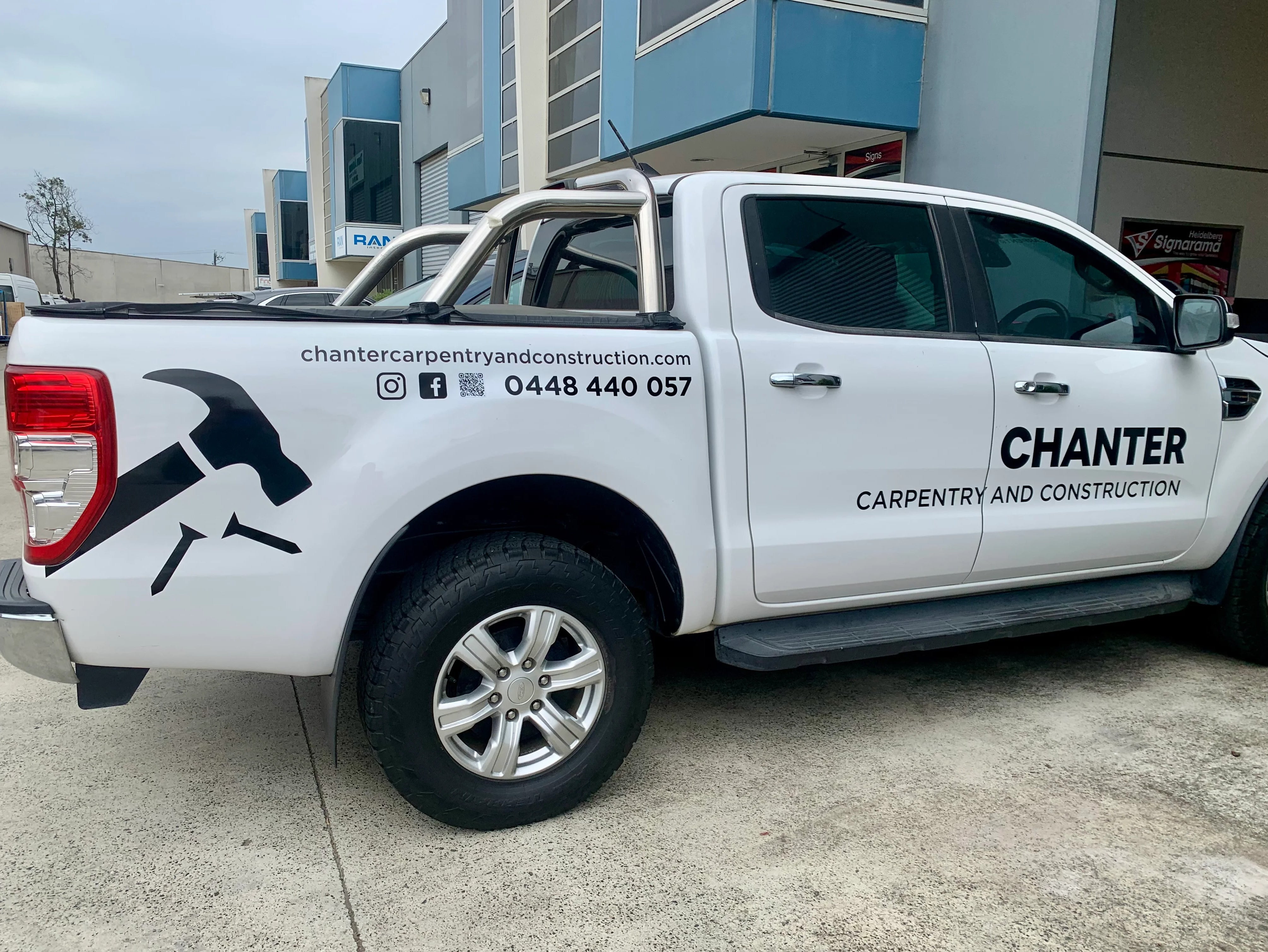 Vehicle Lettering - Chanter Carpentry and Construction - Melbourne VIC.