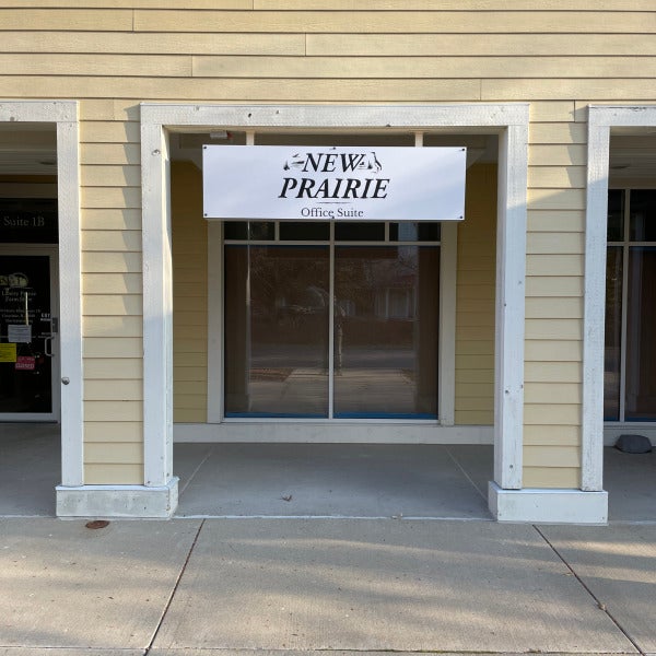 New Prairie office suite storefront sign