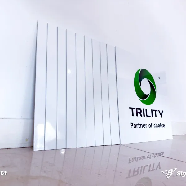 Signarama Springwood custom ACM panel signage produced for TRILITY, featuring durable aluminium composite material panels designed for industrial and commercial outdoor signage app...