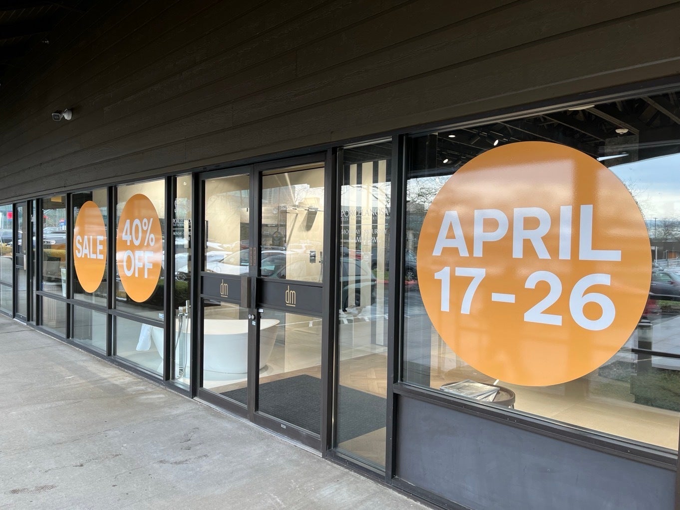 Spring Window Graphics for Retail Sales | Custom Storefront Window Decals - Porcelanosa, Bellevue, WA WA