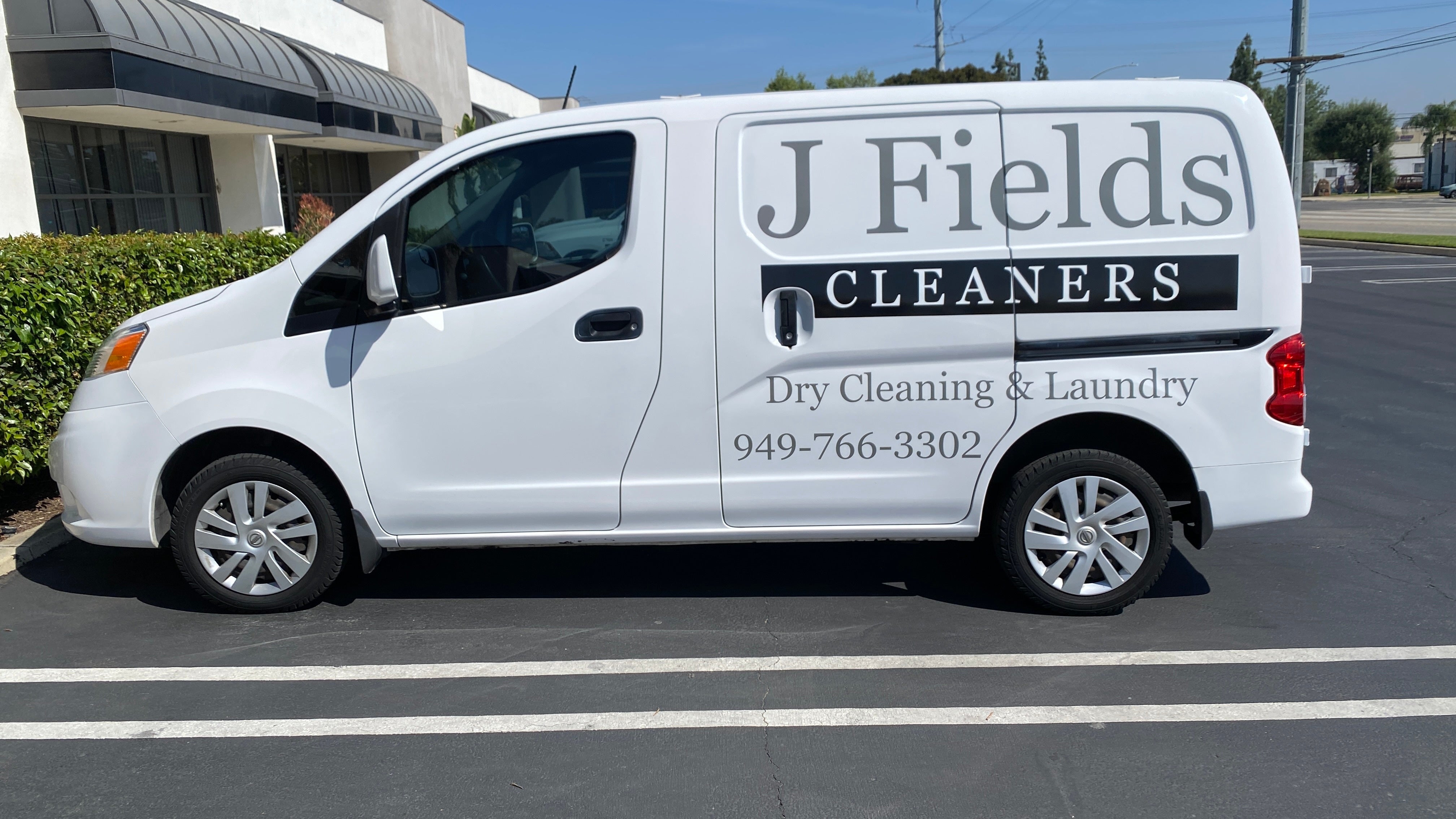Vehicle Decals for J Fields Cleaners Van in Corona, CA