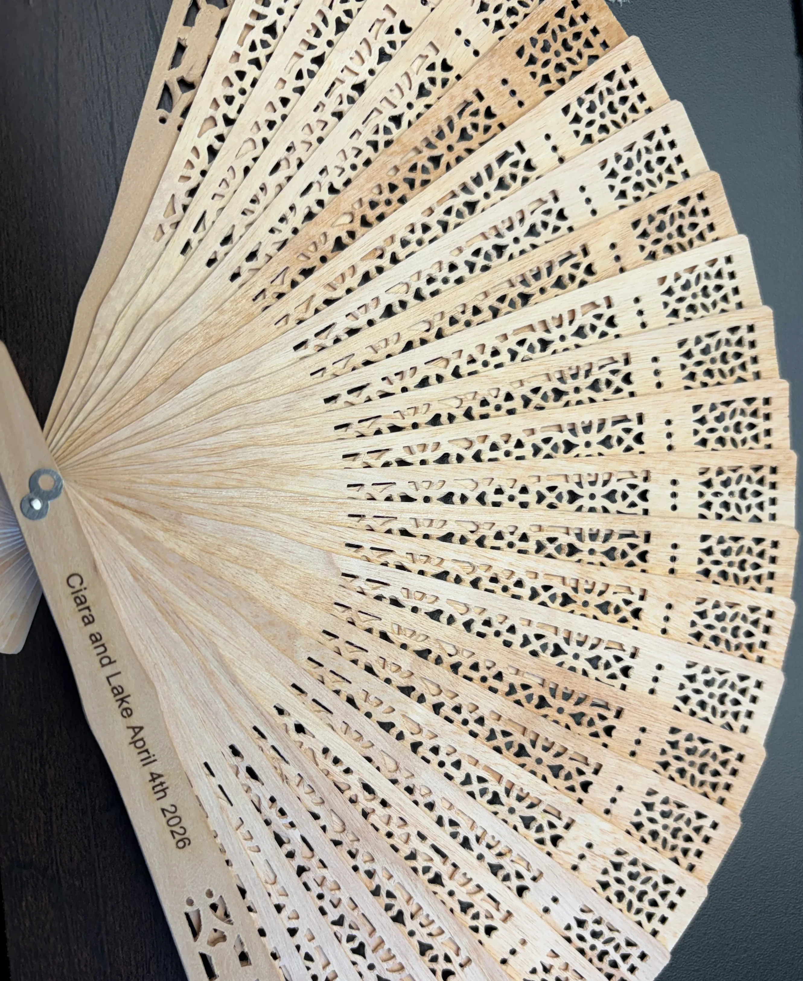 Personalized Wedding Fans – Custom Laser Engraved Wood Fans