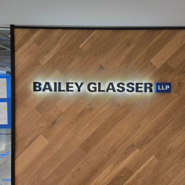 Lobby Sign Installation in Georgetown for Bailey Glasser