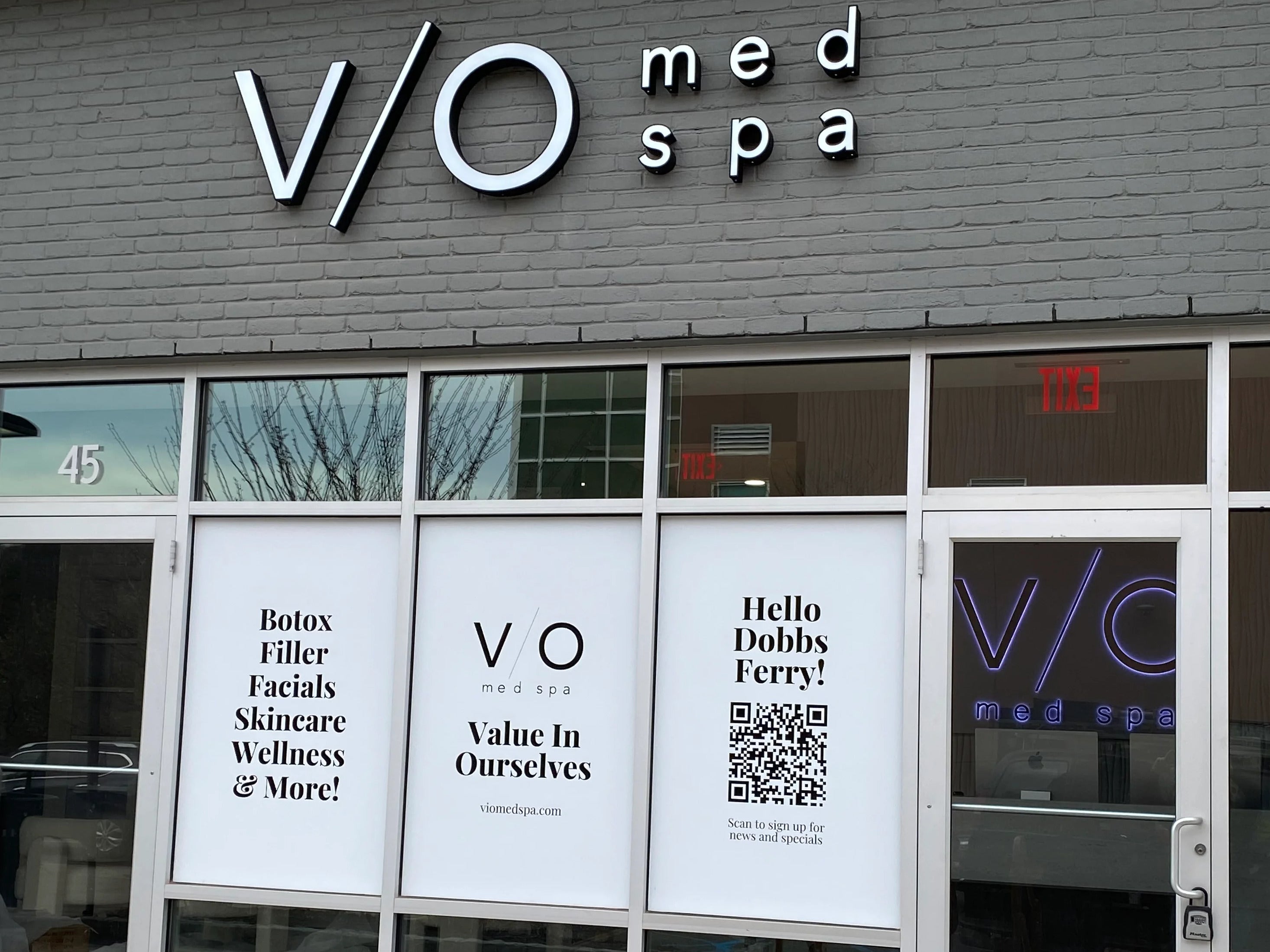 Channel Letters and Window Graphics for VIO Med Spa in Dobbs Ferry, NY