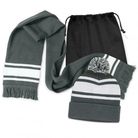 Commodore Scarf and Beanie with Pom Pom Set