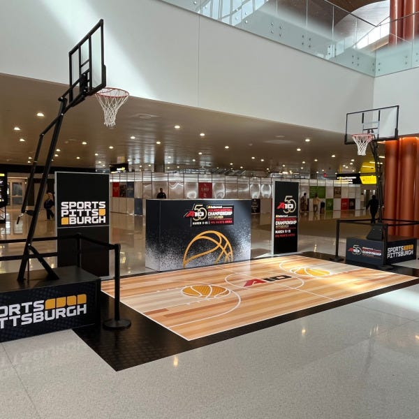 Pittsburgh Airport Sportsburgh Installation | Interactive Basketball Court & Floor Graphics