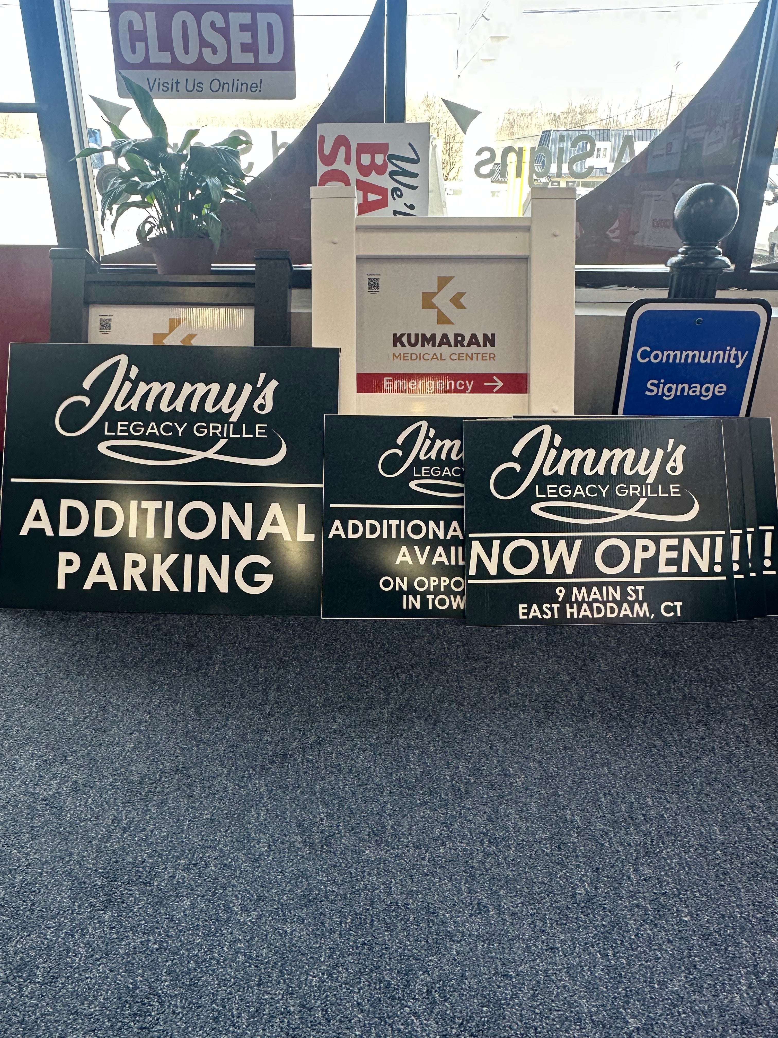 Custom ACM & Yard Signs for Jimmy’s Legacy Grille – East Haddam, CT