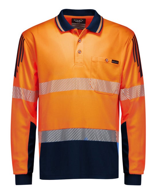 Hi Vis Flux Segmented Tape Long Sleeve Polo Men’s