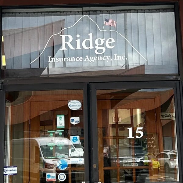Ridge Insurance Window Vinyl Wide Format Printing
