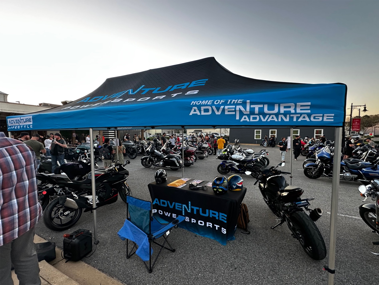 Custom canopy tent + table throw for Adventure Powersport by Signarama North Fort Worth/Keller