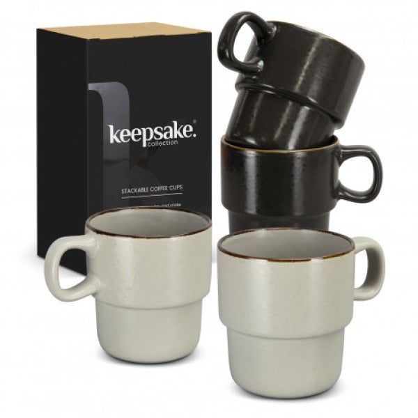 Custom Keepsake Stackable Coffee Cup - Set of 2