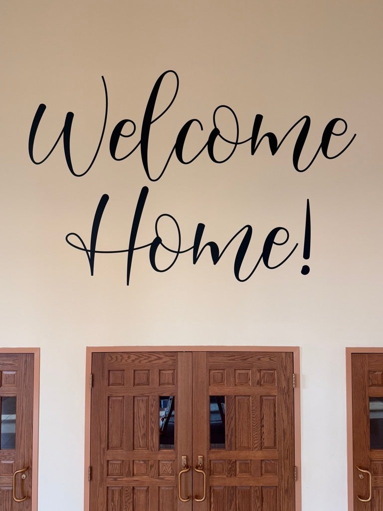 Welcome Home Easter Vinyl Lettering for Mount Olive Baptist Church | Centreville VA Church Signage