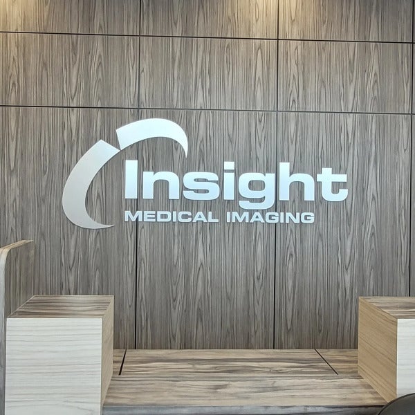 Reception Sign for Insight Medical Imaging in Edmonton, AB