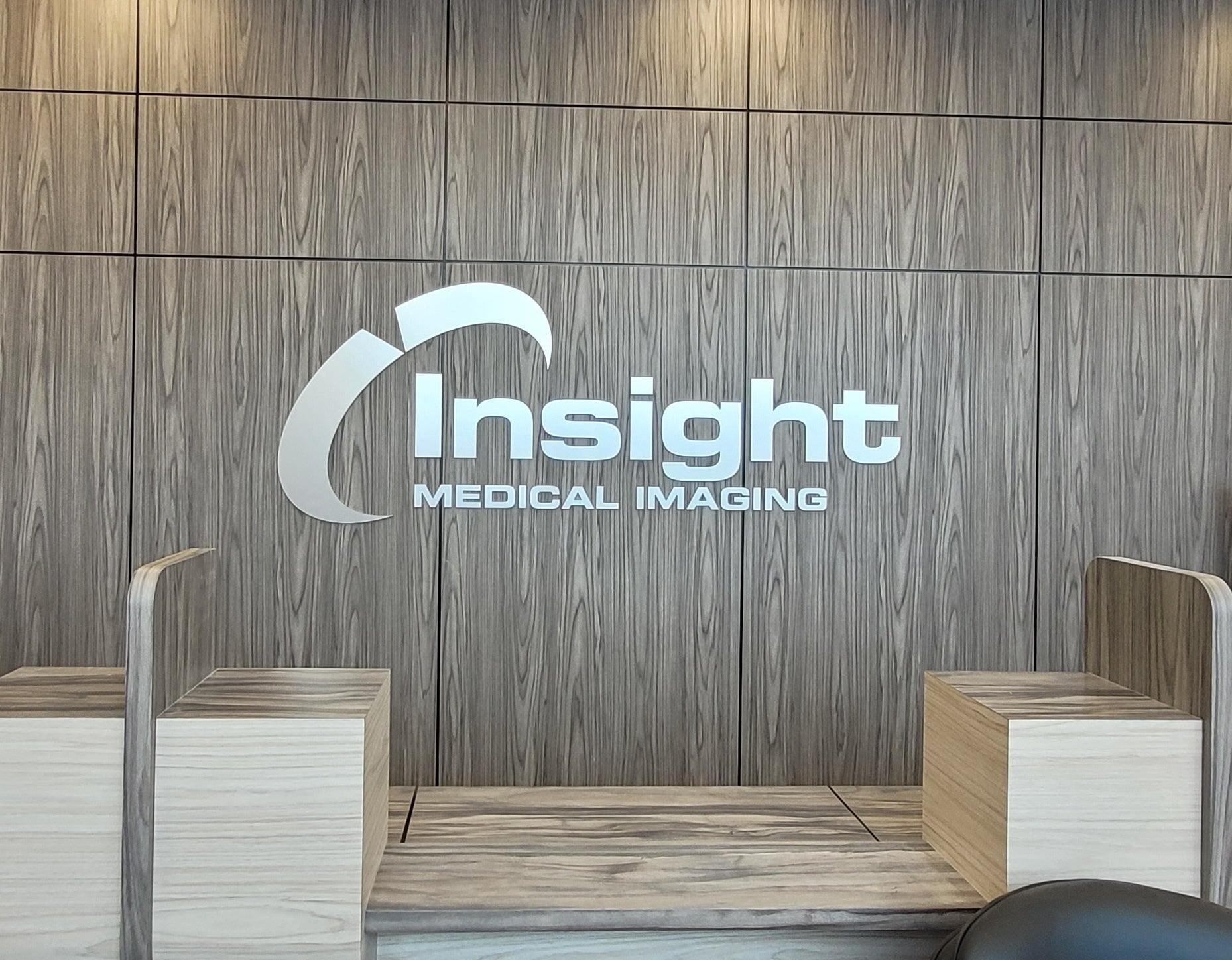 Reception Sign for Insight Medical Imaging in Edmonton, AB