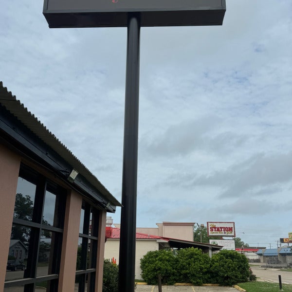 Retrofitted Pylon Sign from Fluorescent to LED, Flex Face