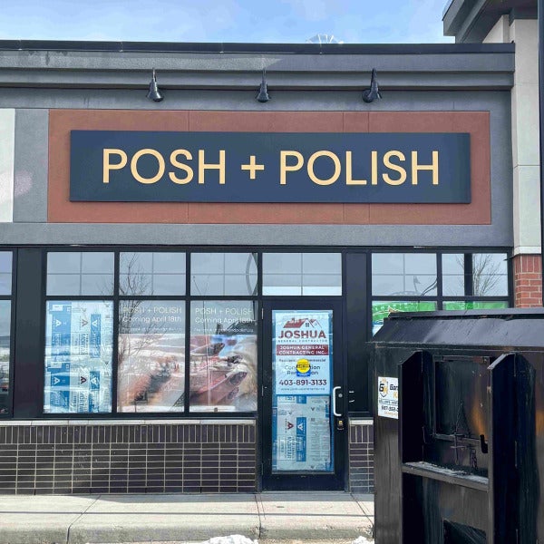 Posh + Polish Storefront Sign