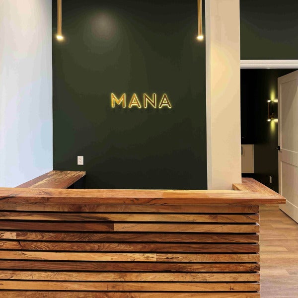 Mana Spa - Interior Reception Sign