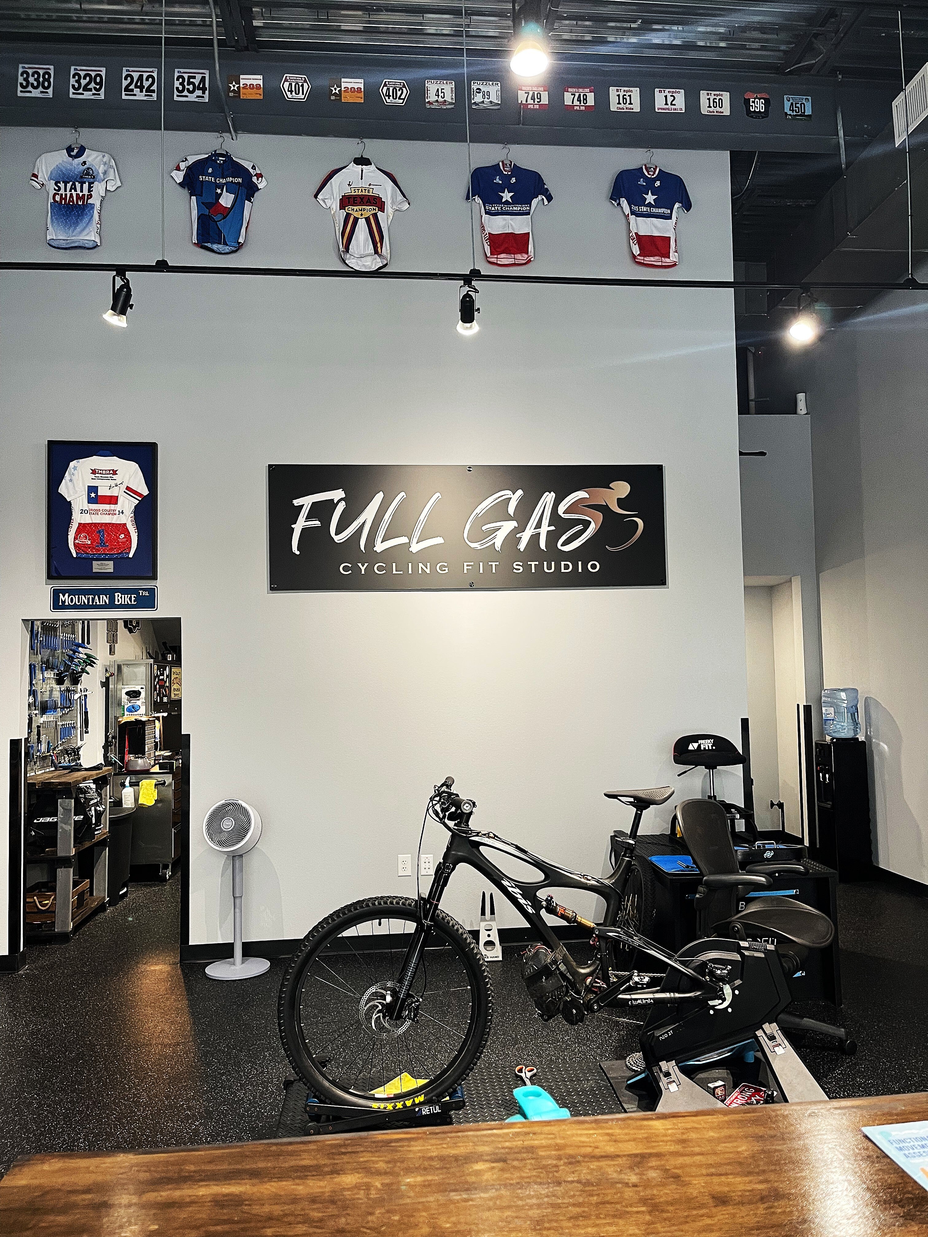 Full Gas Cycling Fit Studio Elevates Their Brand with a Cohesive Exterior & Interior Signage Package