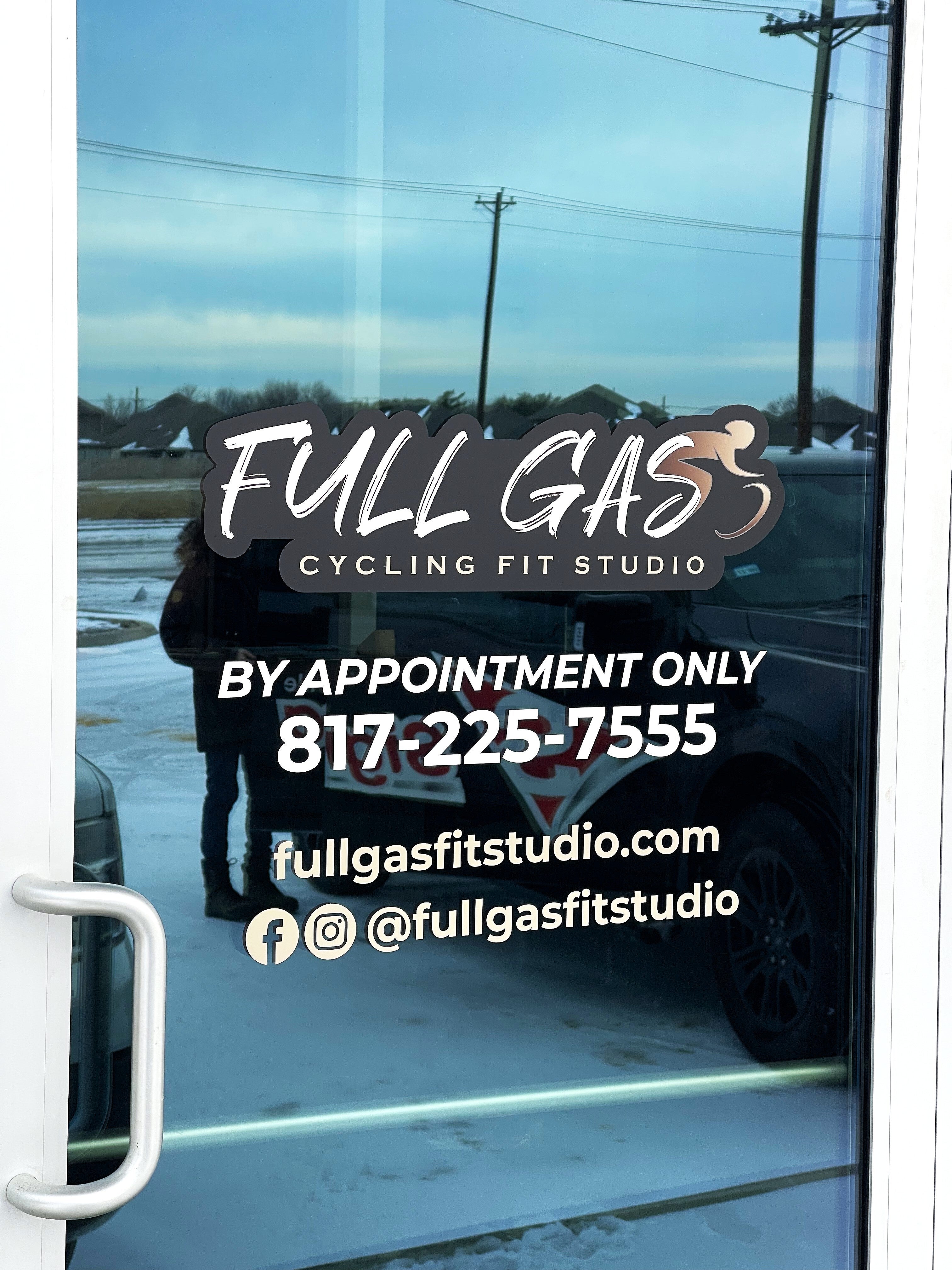 Full Gas Cycling Fit Studio Elevates Their Brand with a Cohesive Exterior & Interior Signage Package