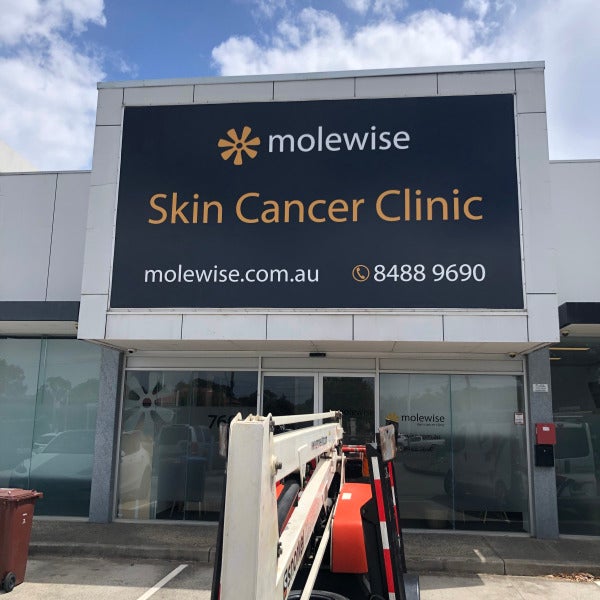 Sail Track Banner Building Sign for Molewise in Scoresby