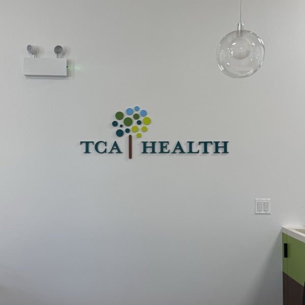 Clean, Modern Dimensional Letters for TCA Health