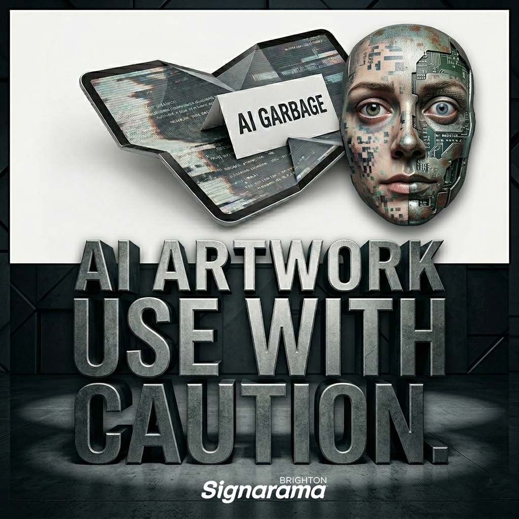 Why AI-Generated Artwork Doesn’t Work for Signs or Print