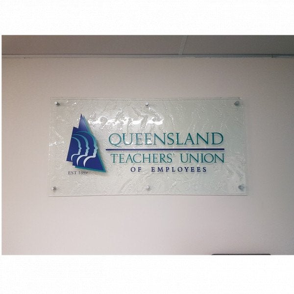 Queensland Teacher's Union - Slum Glass 3D Reception Sign