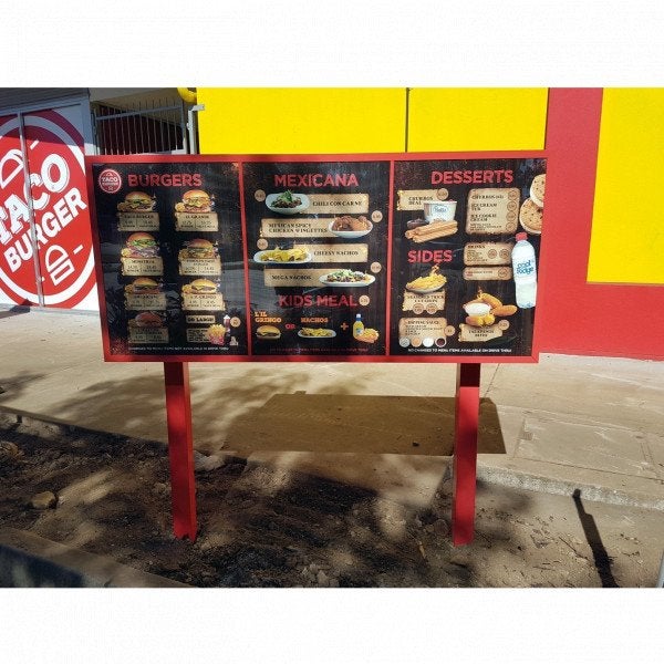 Taco Burger - Menu Box and window graphics